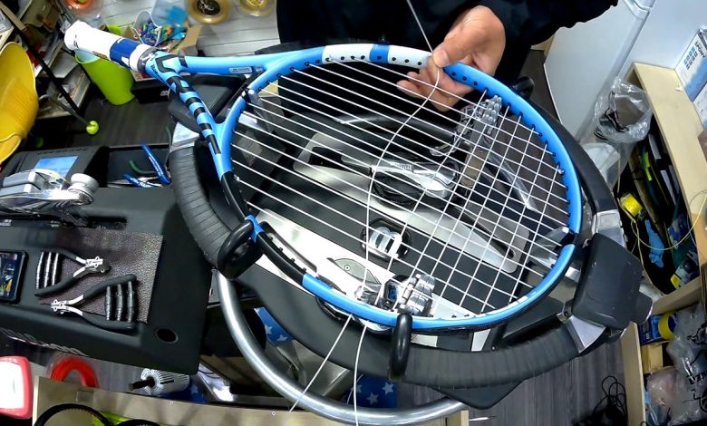Tennis Racquet being strung